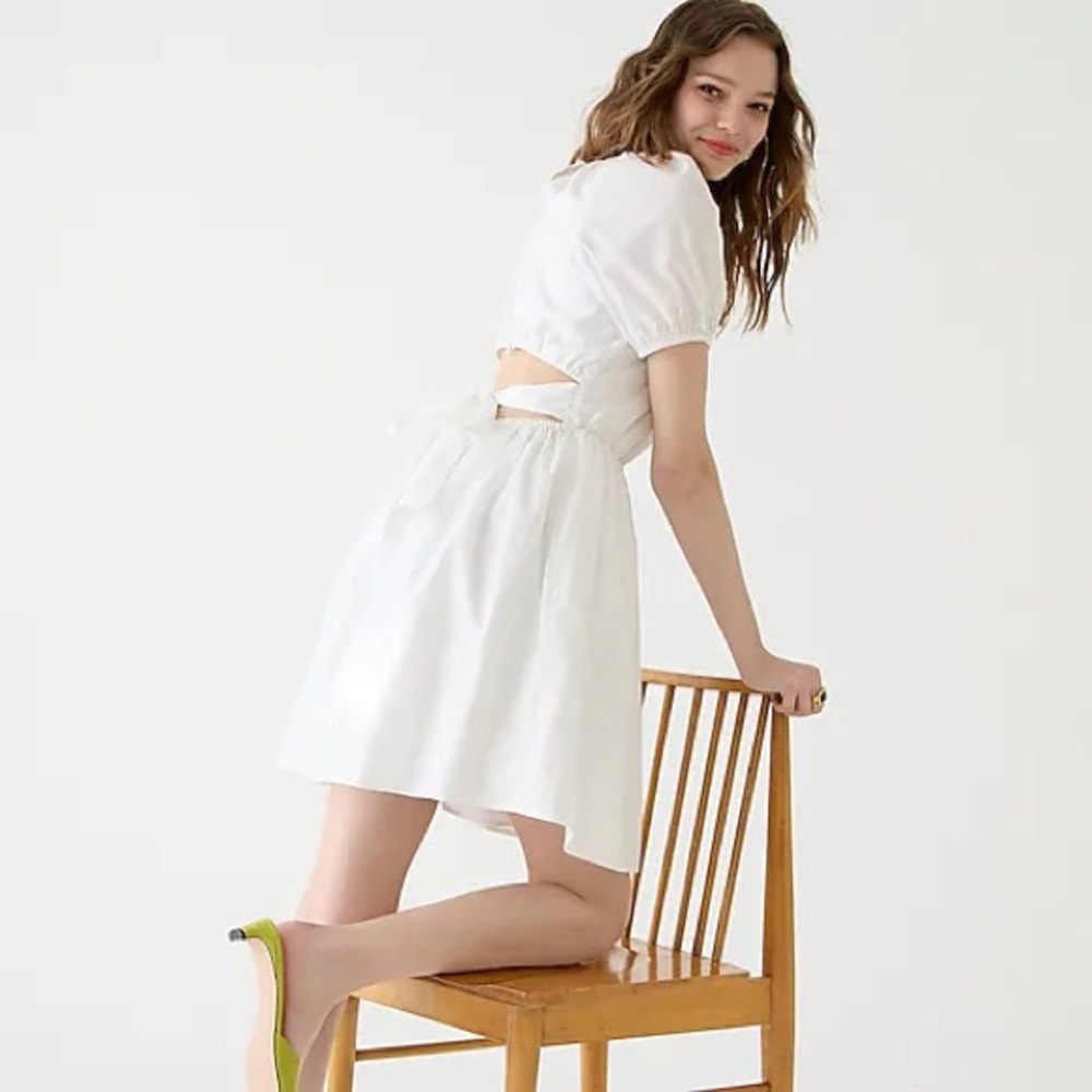 J.Crew Tie-back cotton-poplin mini dress